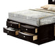 Simo Queen Bed | Bookcase Headboard | Storage Drawers | Black BM342497