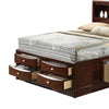 Simo Queen Bed | Bookcase Headboard | Footboard & Rail Drawers | Brown BM342498