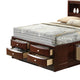 Simo Queen Bed | Bookcase Headboard | Footboard & Rail Drawers | Brown BM342498