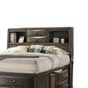 Simo King Bed | Bookcase Headboard | Storage Drawers | Gray BM342499