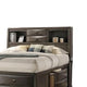 Simo King Bed | Bookcase Headboard | Storage Drawers | Gray BM342499