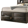 Simo King Bed | Bookcase Headboard | Storage Drawers | Gray BM342499