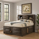 Simo King Bed | Bookcase Headboard | Storage Drawers | Gray BM342499