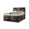 Simo Queen Bed | Bookcase Headboard | Storage Drawers | Gray BM342500