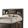 Simo Queen Bed | Bookcase Headboard | Storage Drawers | Gray BM342500