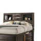 Simo Queen Bed | Bookcase Headboard | Storage Drawers | Gray BM342500