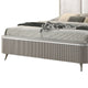 Gema Queen Bed | Channeled Upholstery | Reeded w Silver Line | Light Gray BM342501