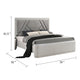 Alda King Bed | Upholstered Geometric Headboard | Light Gray Reeded Wood BM342502