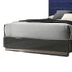Cote King Bed | Slat Panel Headboard | Ash Gray & Indigo Blue Wood BM342504