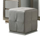 Vino 3pc Vanity Dressing Table Set w Stool | Gray | Satin Fabric | Rubberwood