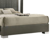 Levi King Bed | Dark Gray | Solid Teak & Rubberwood | Modern LED Lighting BM342509