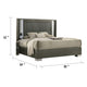 Levi King Bed | Dark Gray | Solid Teak & Rubberwood | Modern LED Lighting BM342509