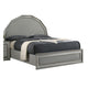 Cyl King Bed | Metallic Gray | Scale Molded Trim | Rubberwood | LED Lit