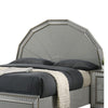 Cyl King Bed | Metallic Gray | Scale Molded Trim | Rubberwood | LED Lit BM342511