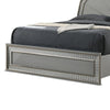 Cyl King Bed | Metallic Gray | Scale Molded Trim | Rubberwood | LED Lit BM342511