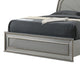 Cyl King Bed | Metallic Gray | Scale Molded Trim | Rubberwood | LED Lit BM342511