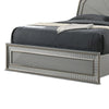 Cyl King Bed | Metallic Gray | Scale Molded Trim | Rubberwood | LED Lit