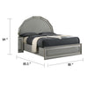 Cyl King Bed | Metallic Gray | Scale Molded Trim | Rubberwood | LED Lit