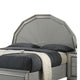 Cyl Queen Bed | Metallic Gray | Scale Molded Trim | Rubberwood | LED Lit