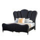 Eleena King Bed | Scalloped Padded Channel Tufting | Black Upholstery BM342513