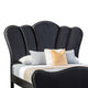 Eleena King Bed | Scalloped Padded Channel Tufting | Black Upholstery BM342513