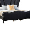 Eleena King Bed | Scalloped Padded Channel Tufting | Black Upholstery BM342513