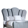 Eleena King Bed | Scalloped Padded Channel Tufting | Silver Upholstery BM342515
