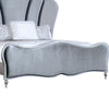 Eleena King Bed | Scalloped Padded Channel Tufting | Silver Upholstery BM342515