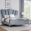 Eleena King Bed | Scalloped Padded Channel Tufting | Silver Upholstery BM342515