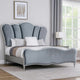 Eleena King Bed | Scalloped Padded Channel Tufting | Silver Upholstery BM342515