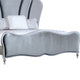 Eleena Queen Bed | Scalloped Padded Channel Tufting | Silver Upholstery BM342516