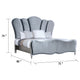 Eleena Queen Bed | Scalloped Padded Channel Tufting | Silver Upholstery BM342516