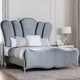 Eleena Queen Bed | Scalloped Padded Channel Tufting | Silver Upholstery BM342516