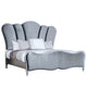 Eleena Queen Bed | Scalloped Padded Channel Tufting | Silver Upholstery BM342516