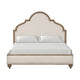 Lyla King Bed | Scalloped Ivory Upholstery | Rustic Oak Solid Wood BM342517