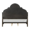 Lyla Queen Bed | Scalloped Ivory Upholstery | Rustic Oak Solid Wood BM342518