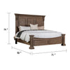 Reven Queen Bed | Weathered Oak Solid Wood | Intricate Carved Details BM342520