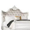 Valena King Size Bed | Ivory Upholstery | Wingback | Crown Carved Top BM342521