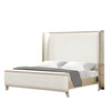 Fea Queen Bed | Natural Oak | Shelter Padded Headboard | White Upholstery BM342524