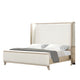 Fea Queen Bed | Natural Oak | Shelter Padded Headboard | White Upholstery BM342524