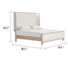 Fea Queen Bed | Natural Oak | Shelter Padded Headboard | White Upholstery BM342524