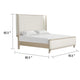 Fea Queen Bed | Natural Oak | Shelter Padded Headboard | White Upholstery BM342524