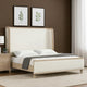 Fea Queen Bed | Natural Oak | Shelter Padded Headboard | White Upholstery BM342524