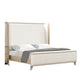 Fea Queen Bed | Natural Oak | Shelter Padded Headboard | White Upholstery BM342524