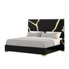 Goldie Queen Size Bed | Gold and Black Contemporary Bed | Solid Wood BM342526