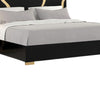 Goldie Queen Size Bed | Gold and Black Contemporary Bed | Solid Wood BM342526
