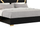 Goldie Queen Size Bed | Gold and Black Contemporary Bed | Solid Wood BM342526