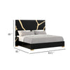 Goldie Queen Size Bed | Gold and Black Contemporary Bed | Solid Wood BM342526