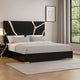 Goldie Queen Size Bed | Gold and Black Contemporary Bed | Solid Wood
