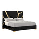 Goldie Queen Size Bed | Gold and Black Contemporary Bed | Solid Wood BM342526
